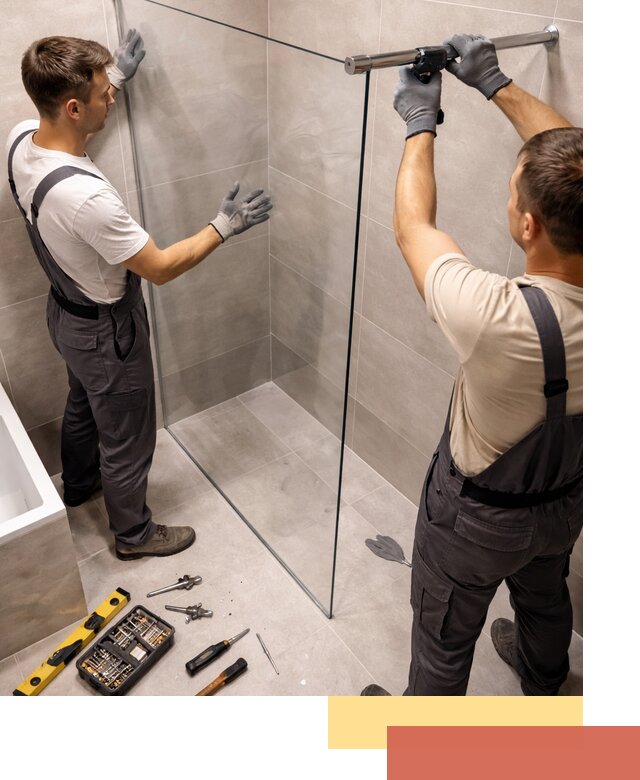 Стеклянные перегородки для душа в изобильном — изготовление и монтаж