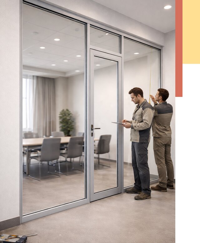 Установка и монтаж алюминиевых перегородок со стеклом в изобильном от 8518 руб. | ОТДЕЛОЧНИК-Збл