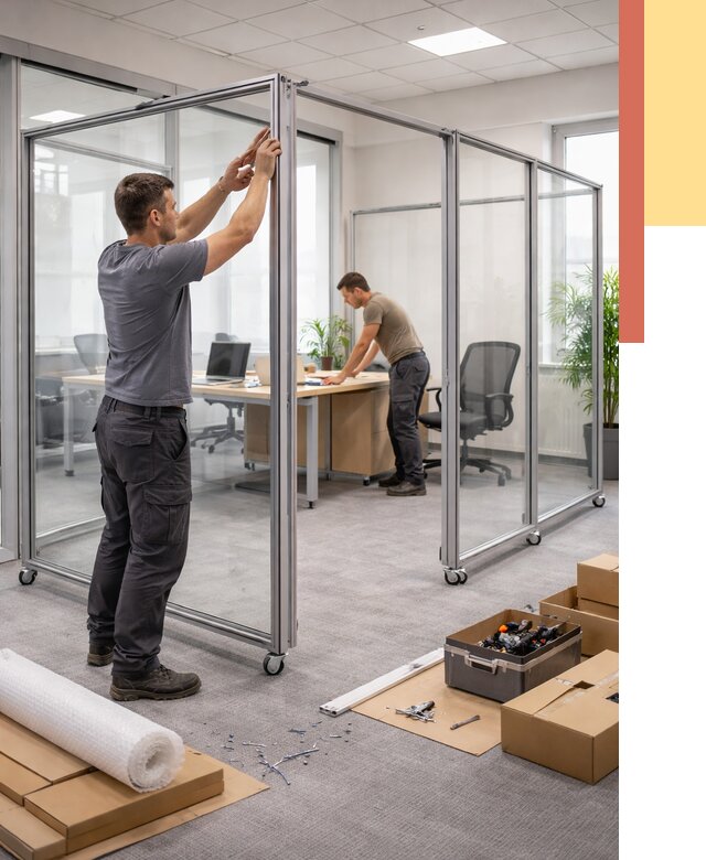 Мобильные офисные перегородки в изобильном от 12985 руб. — установка под ключ | ОТДЕЛОЧНИК-Збл