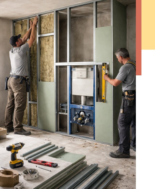 Установка сантехнических перегородок в изобильном от 8830 руб. | ОТДЕЛОЧНИК-Збл