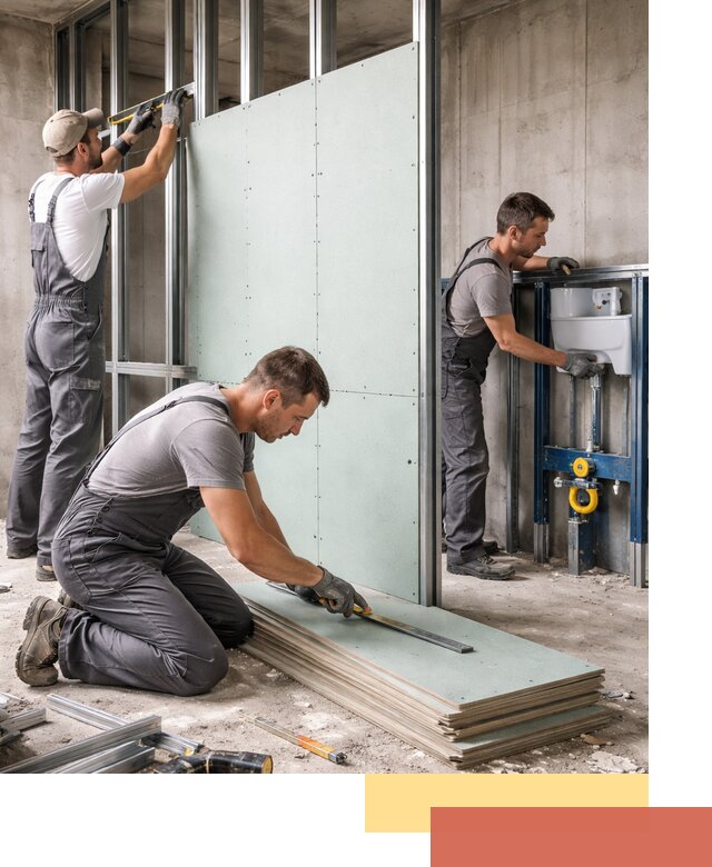 Монтаж и ремонт сантехнических перегородок в изобильном