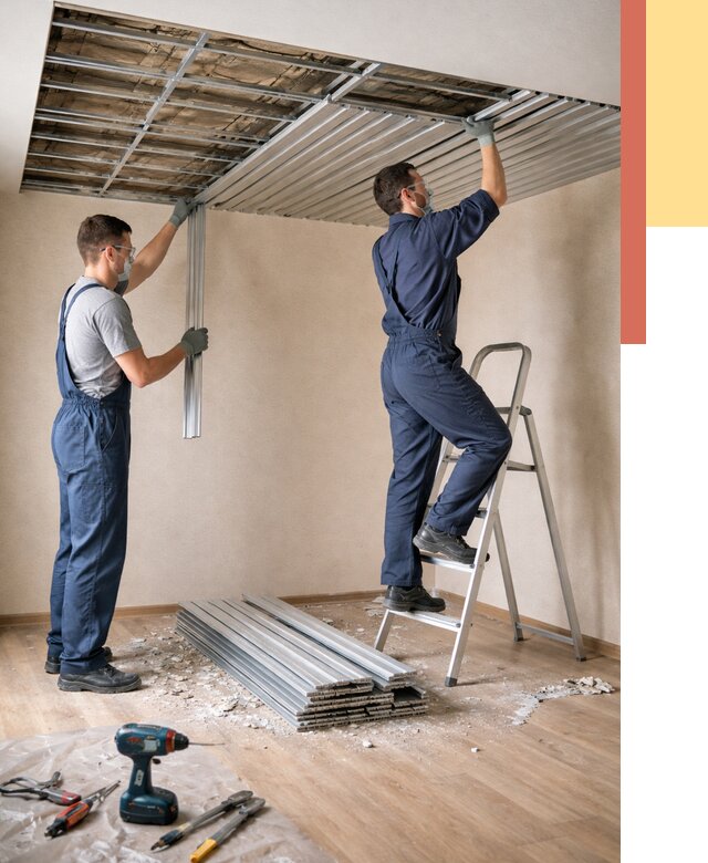 Демонтаж реечного потолка в изобильном от 4675 руб. быстро и недорого | ОТДЕЛОЧНИК-Збл