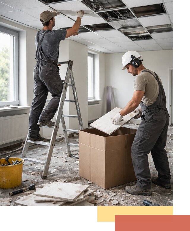 Демонтаж потолочной плитки в изобильном быстро и аккуратно