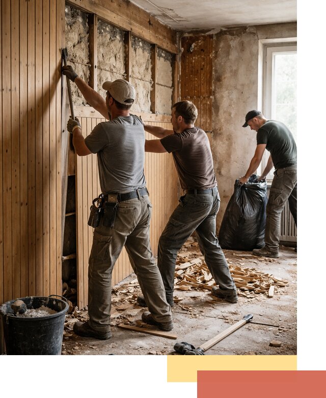 Демонтаж вагонки и вывоз материалов в изобильном