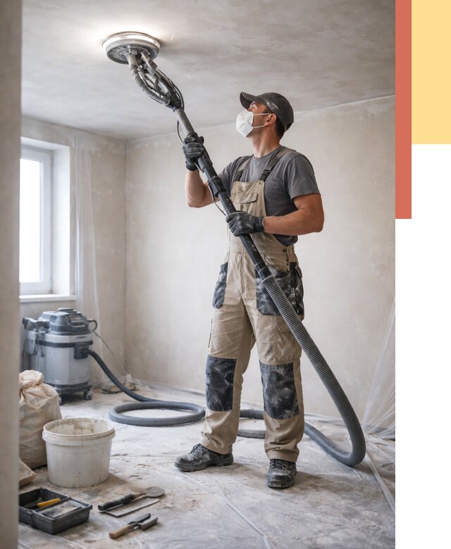 Шлифовка потолка в изобильном от 3636 руб. — услуги шлифования потолка | ОТДЕЛОЧНИК-Збл