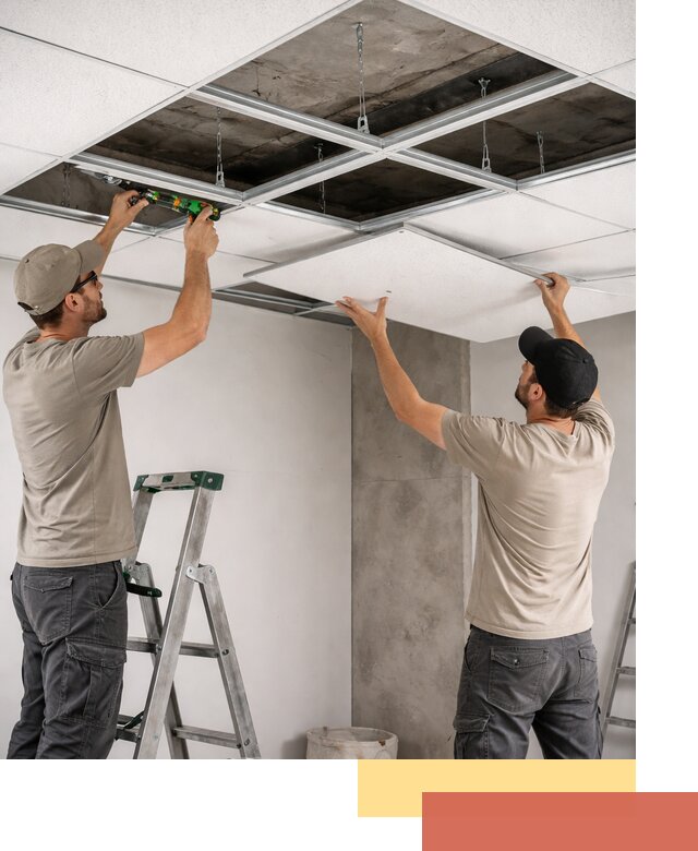 Монтаж потолка Армстронг под ключ в изобильном