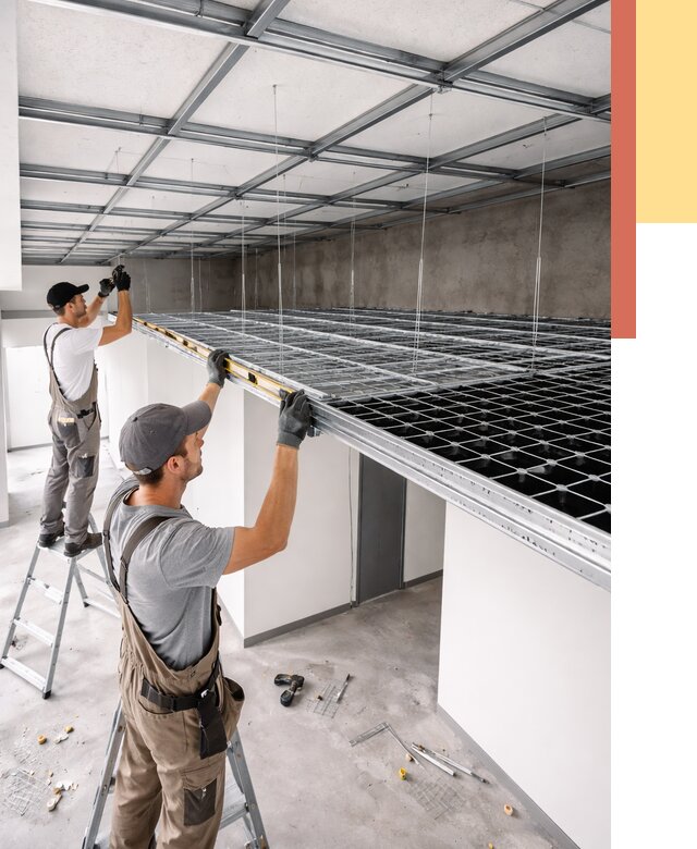 Монтаж потолка грильято в изобильном от 467 руб./м² — быстрая сборка под ключ | ОТДЕЛОЧНИК-Збл