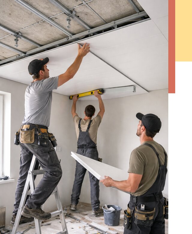 Монтаж потолка из ПВХ панелей в изобильном от 3636 руб./м2 — быстро и недорого | ОТДЕЛОЧНИК-Збл