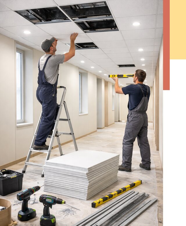 Ремонт потолка Армстронг в изобильном от 4675 руб. — быстро и недорого | ОТДЕЛОЧНИК-Збл