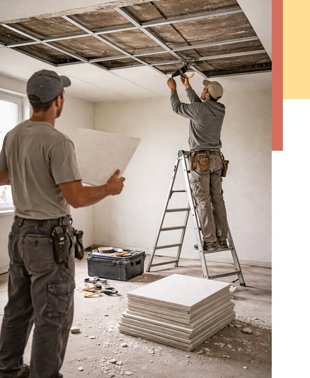 Замена плит подвесного потолка в изобильном от 1818 руб. быстро и недорого | ОТДЕЛОЧНИК-Збл