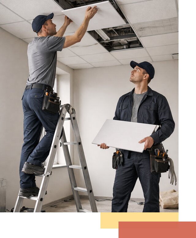 Обслуживание подвесного потолка в изобильном — ремонт и чистка