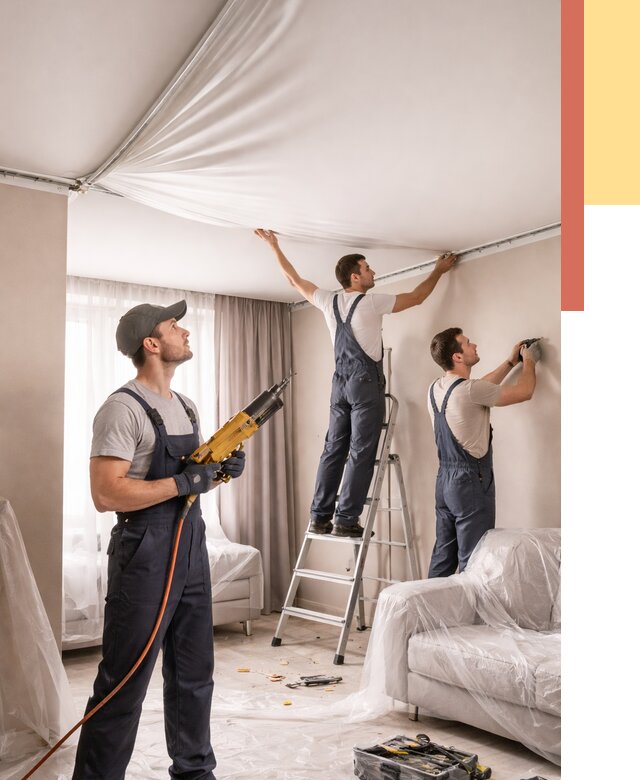 Установка натяжного потолка в изобильном от 4675 руб. | Быстро и недорого — ОТДЕЛОЧНИК-Збл