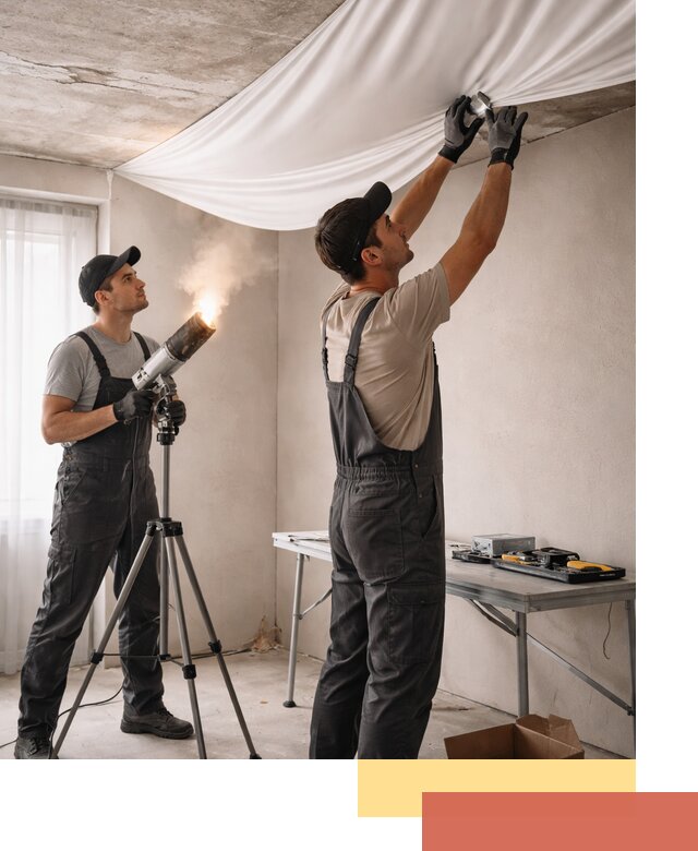 Установка натяжного потолка под ключ в изобильном