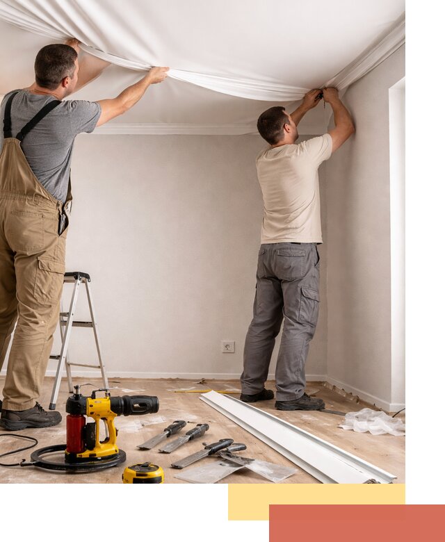 Монтаж ПВХ натяжного потолка в изобильном качественно и быстро