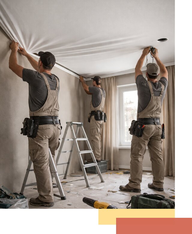 Монтаж матового натяжного потолка в изобильном качественно и быстро