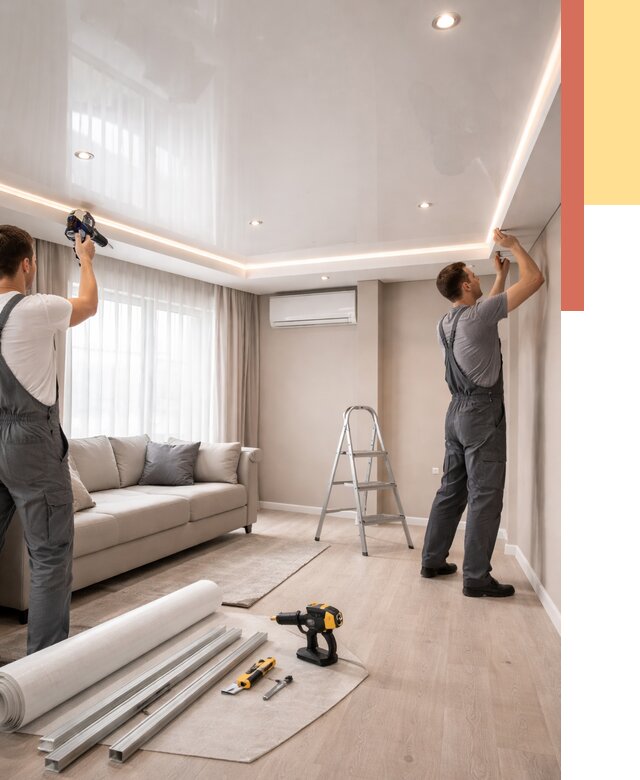 Монтаж глянцевого натяжного потолка в изобильном от 779 руб. под ключ | ОТДЕЛОЧНИК-Збл