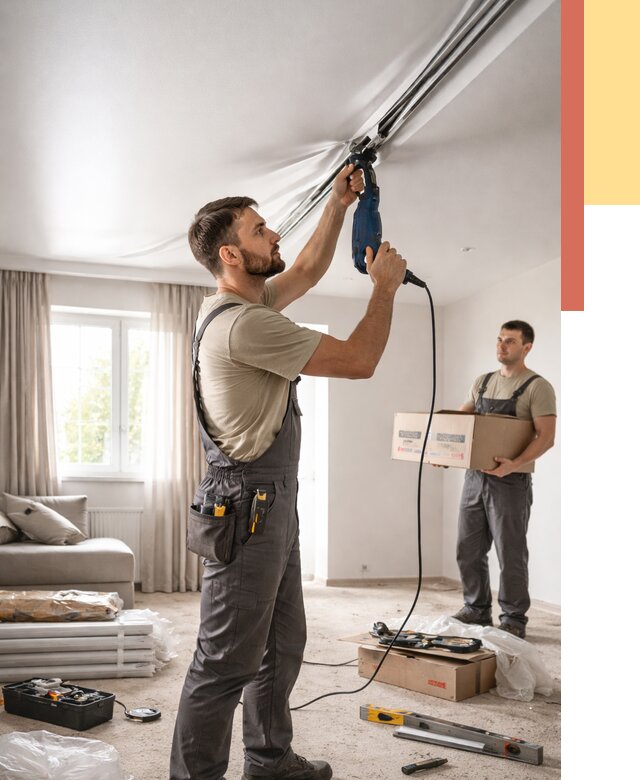 Монтаж сатинового натяжного потолка в изобильном от 3636 руб. | Быстро, недорого — ОТДЕЛОЧНИК-Збл