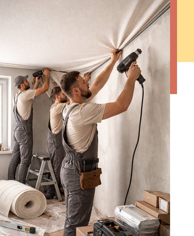 Монтаж фактурного натяжного потолка в изобильном от 779 руб. — ОТДЕЛОЧНИК-Збл