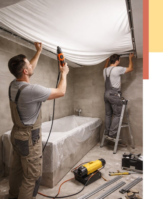 Монтаж натяжного потолка в ванной в изобильном от 1247 руб. под ключ | ОТДЕЛОЧНИК-Збл