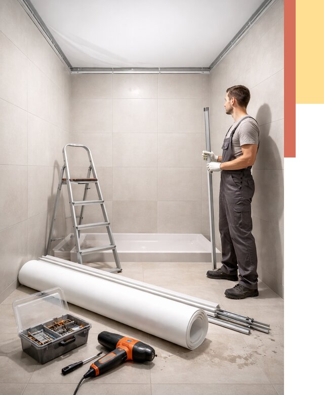 Монтаж натяжного потолка в санузле в изобильном от 1922 руб. — ОТДЕЛОЧНИК-Збл