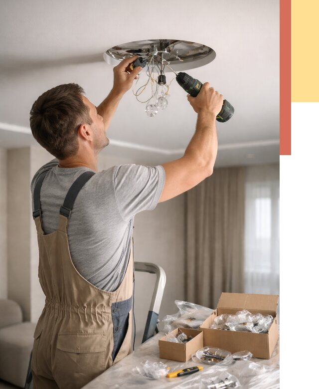 Установка люстры в натяжной потолок в изобильном от 1247 руб. | Быстро и недорого — ОТДЕЛОЧНИК-Збл