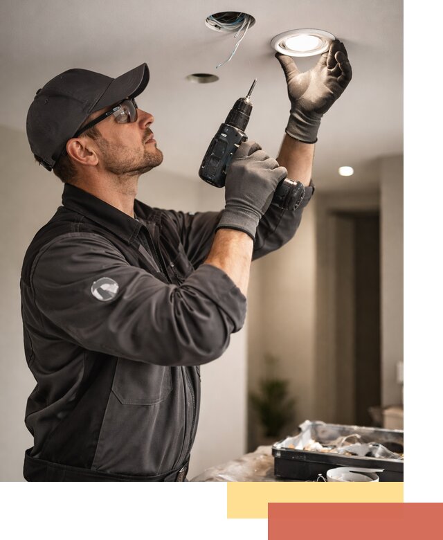 Установка точечных светильников в натяжной потолок в изобильном