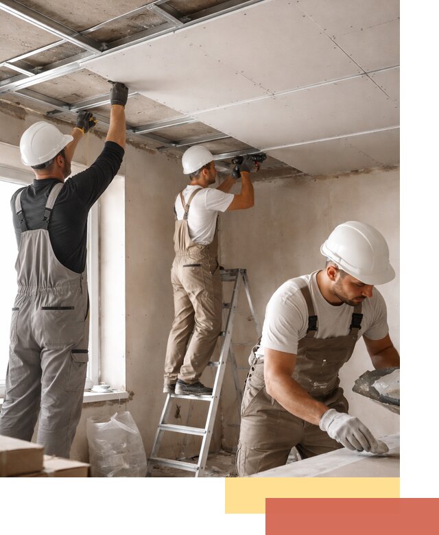 Одноуровневый потолок из гипсокартона в изобильном — монтаж и отделка