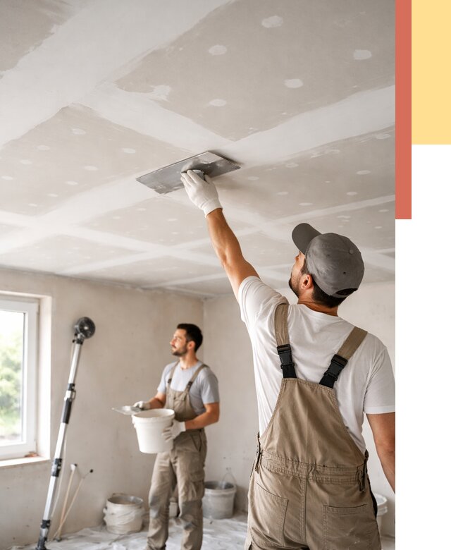 Шпаклевка потолка из гипсокартона в изобильном от 3324 руб./м2 — услуги под ключ | ОТДЕЛОЧНИК-Збл