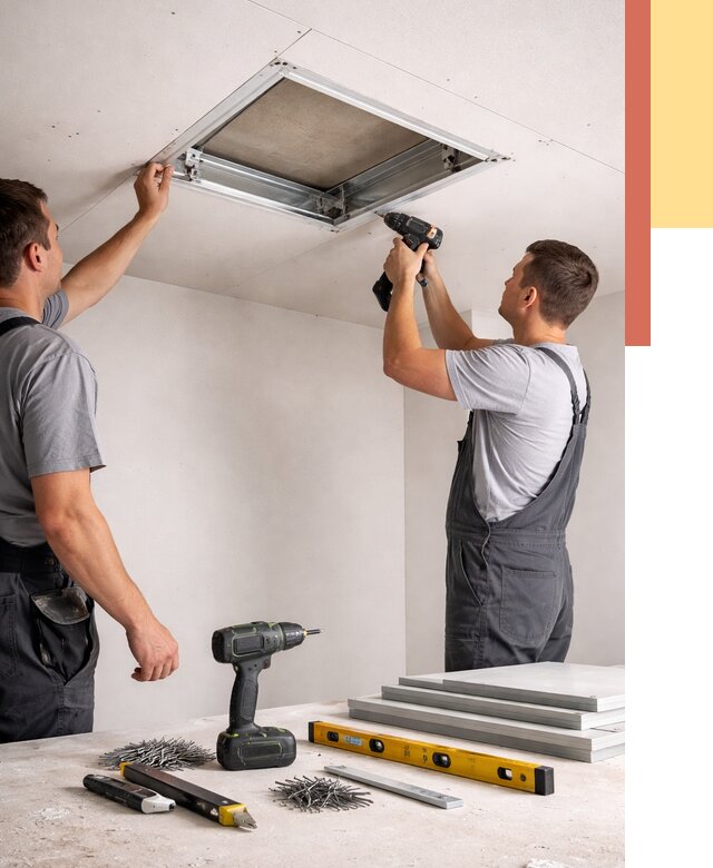 Установка люка в потолок ГКЛ в изобильном от 2597 руб. под ключ | ОТДЕЛОЧНИК-Збл