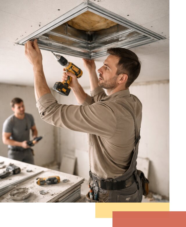 Монтаж люка в потолок из ГКЛ в изобильном