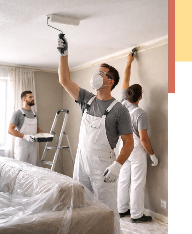 Покраска потолка водоэмельсионной краской в изобильном от 2285 руб/м² — услуги под ключ | ОТДЕЛОЧНИК-Збл