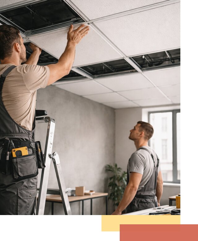 Монтаж потолочной плитки в изобильном качественно и в срок