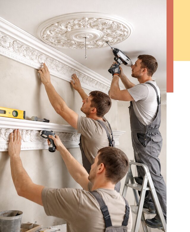 Монтаж лепнины на потолок в изобильном от 3324 руб. быстро и недорого | ОТДЕЛОЧНИК-Збл