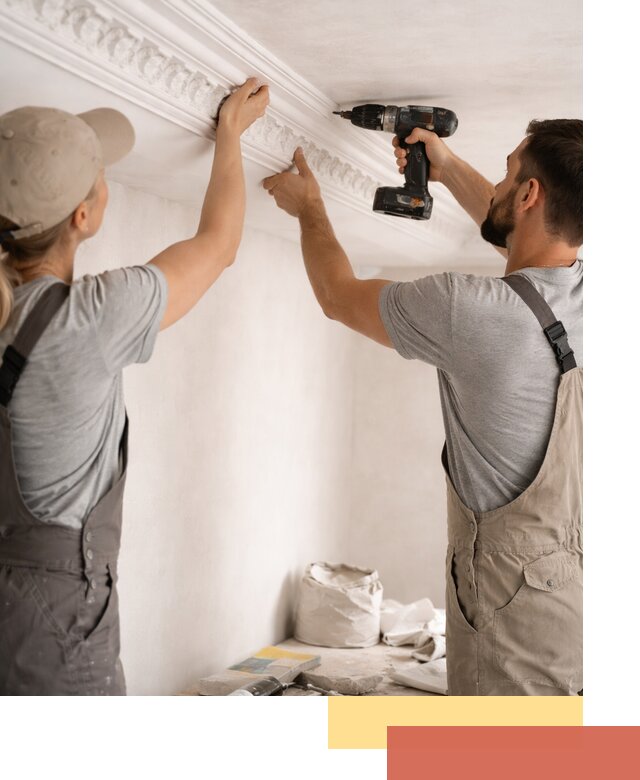 Профессиональный монтаж лепнины на потолок в изобильном